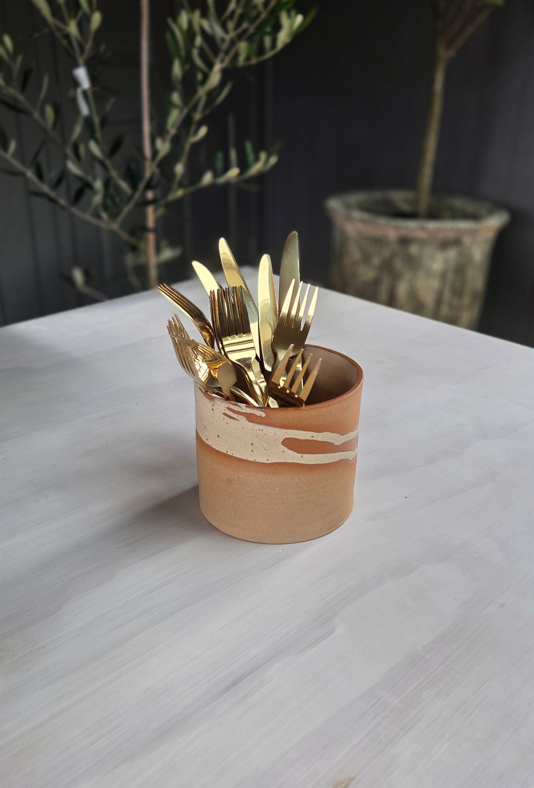 Utensil Jar - Tan