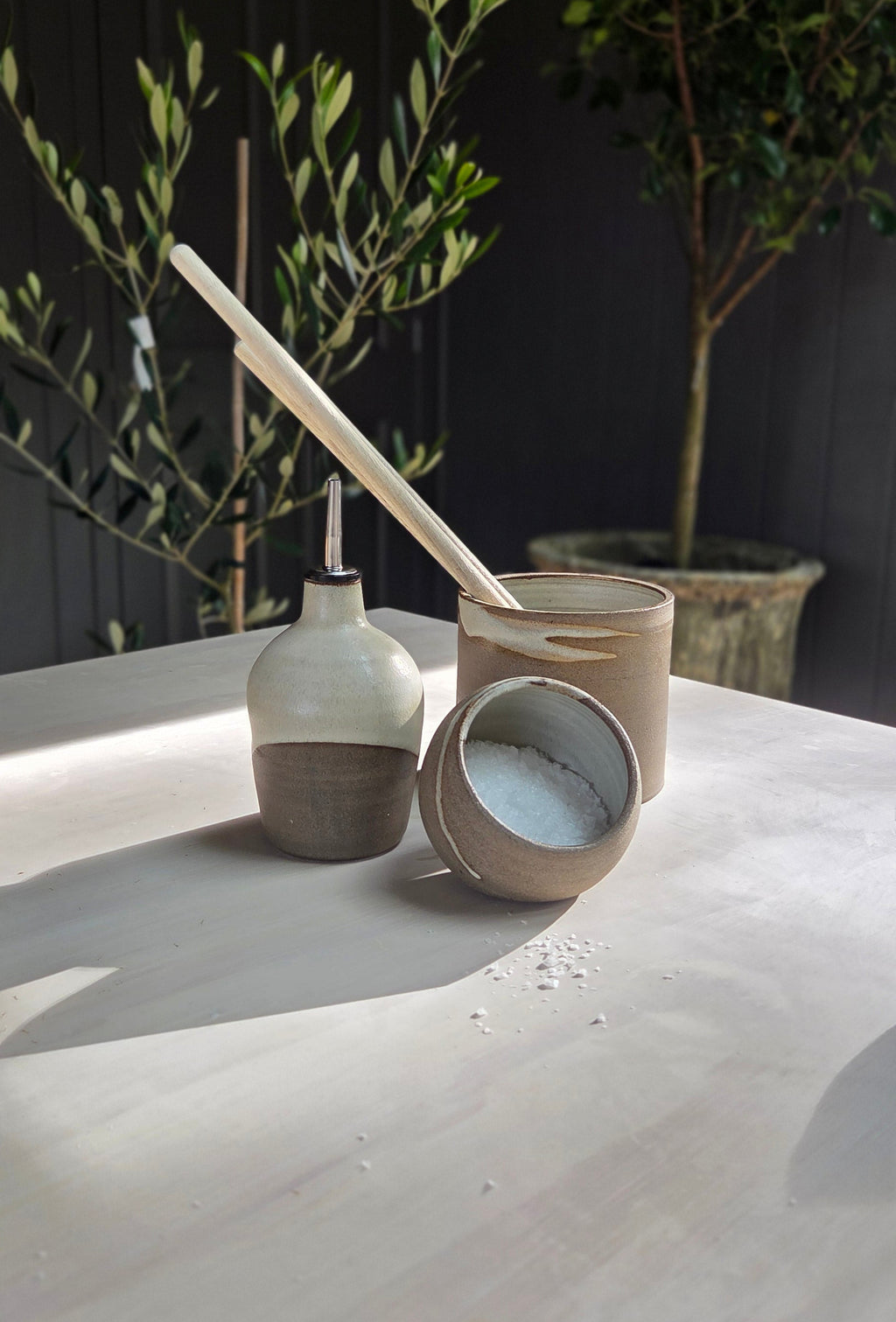 Utensil Jar - Stone/Chalk