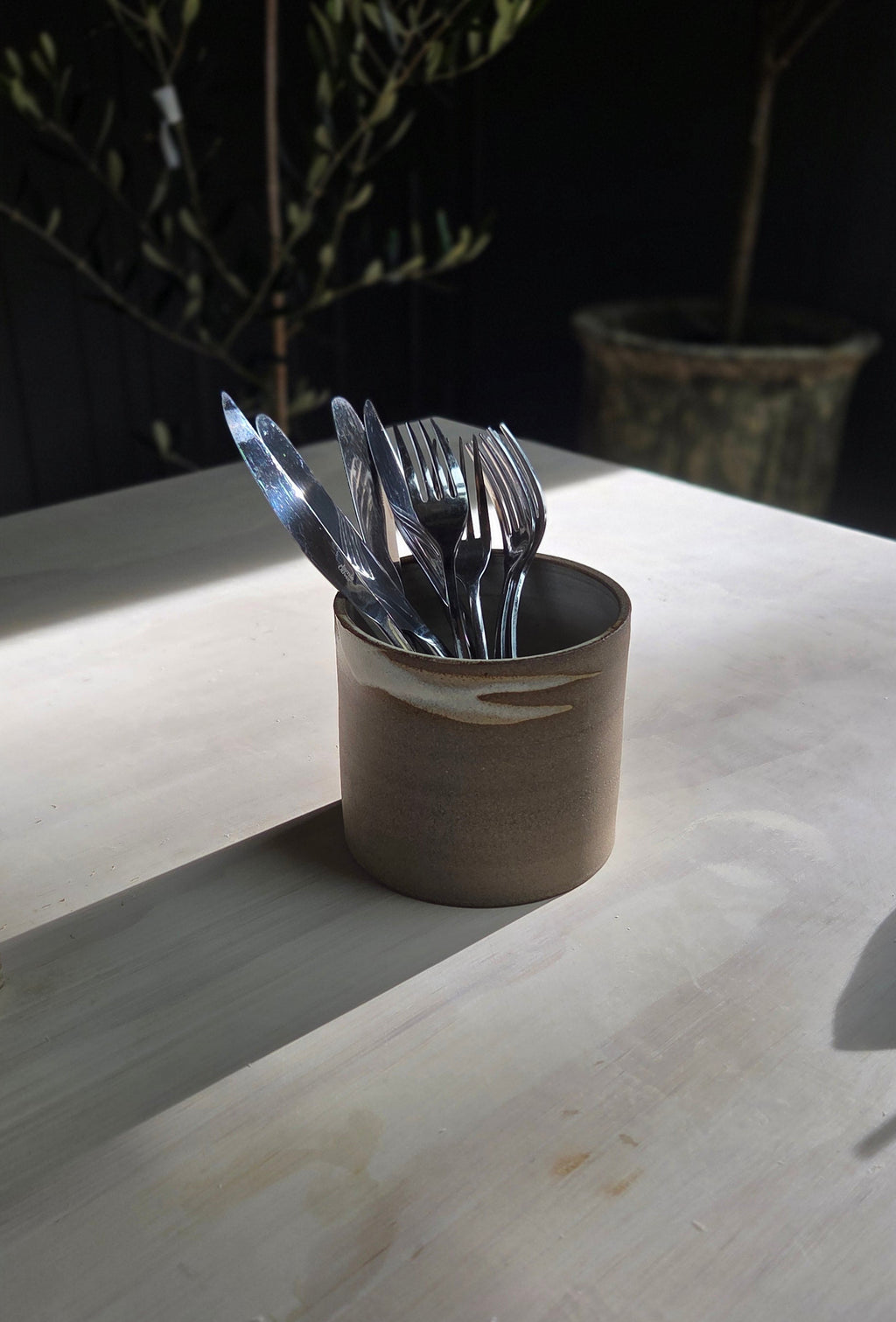 Utensil Jar - Stone/Chalk