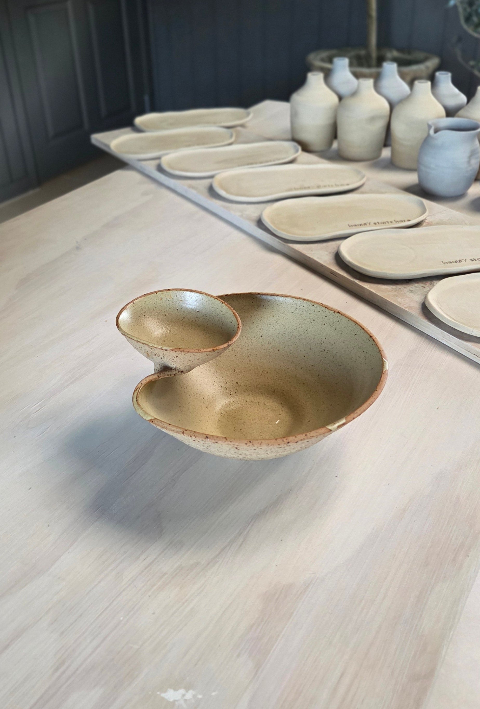 The Gather Bowl - Speckled/Flax